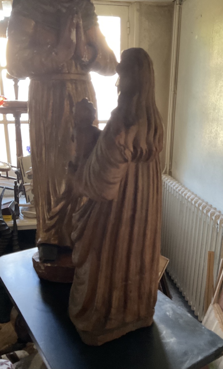 18th-century Flemish Oak "virgin And Child"-photo-4