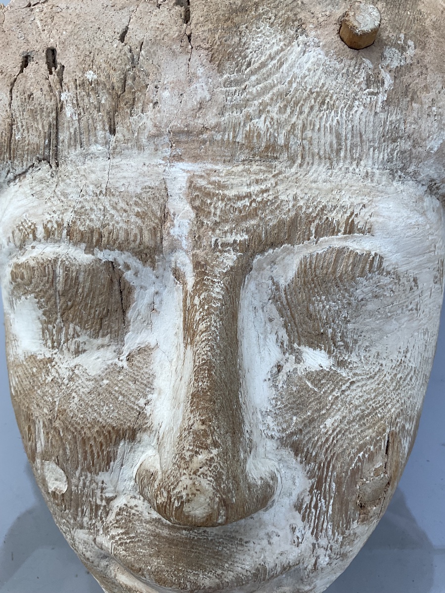 Early Egyptian Mask Made Of Wood And Pigments -photo-3