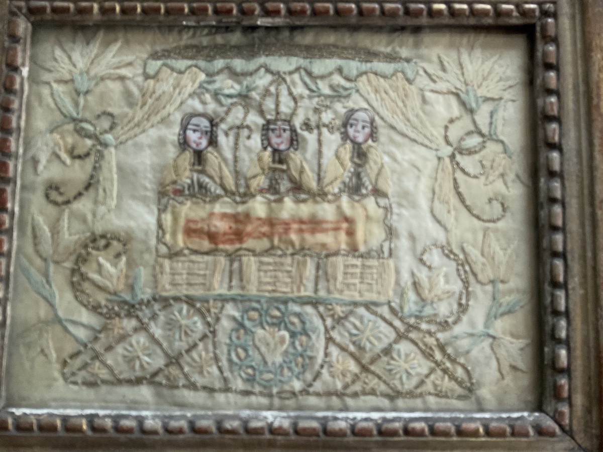 Fabric Depicting The Holy Shroud Of The Bishop Of Besançon (18th Century)-photo-2