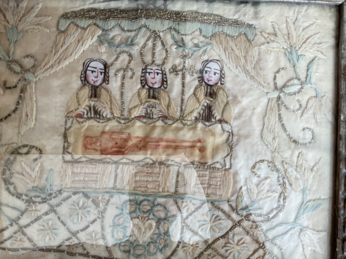 Fabric Depicting The Holy Shroud Of The Bishop Of Besançon (18th Century)-photo-3