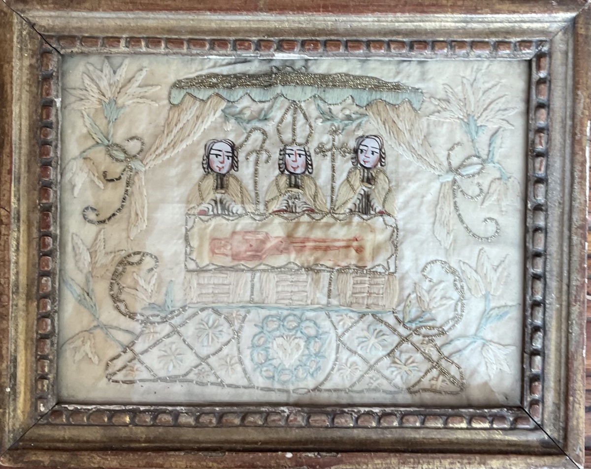 Fabric Depicting The Holy Shroud Of The Bishop Of Besançon (18th Century)-photo-4