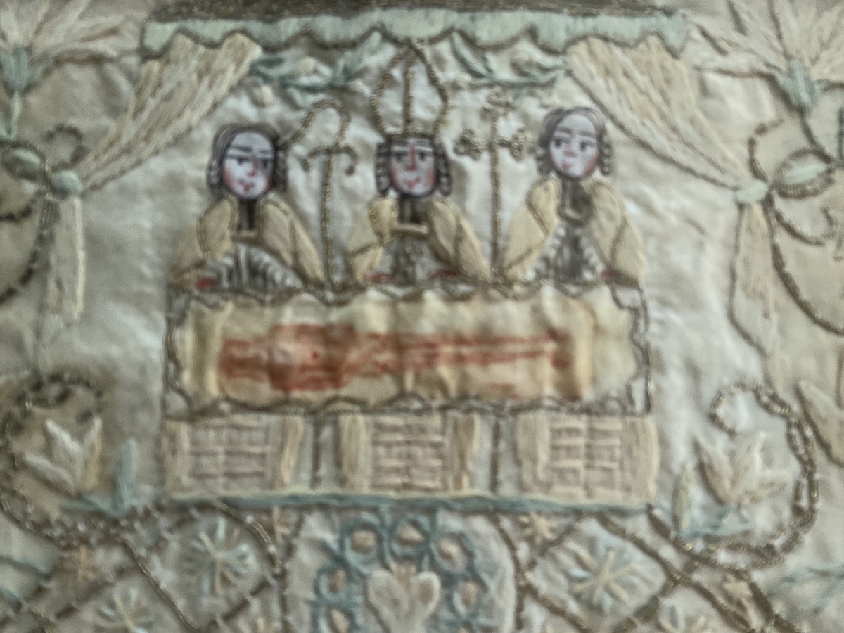 Fabric Depicting The Holy Shroud Of The Bishop Of Besançon (18th Century)