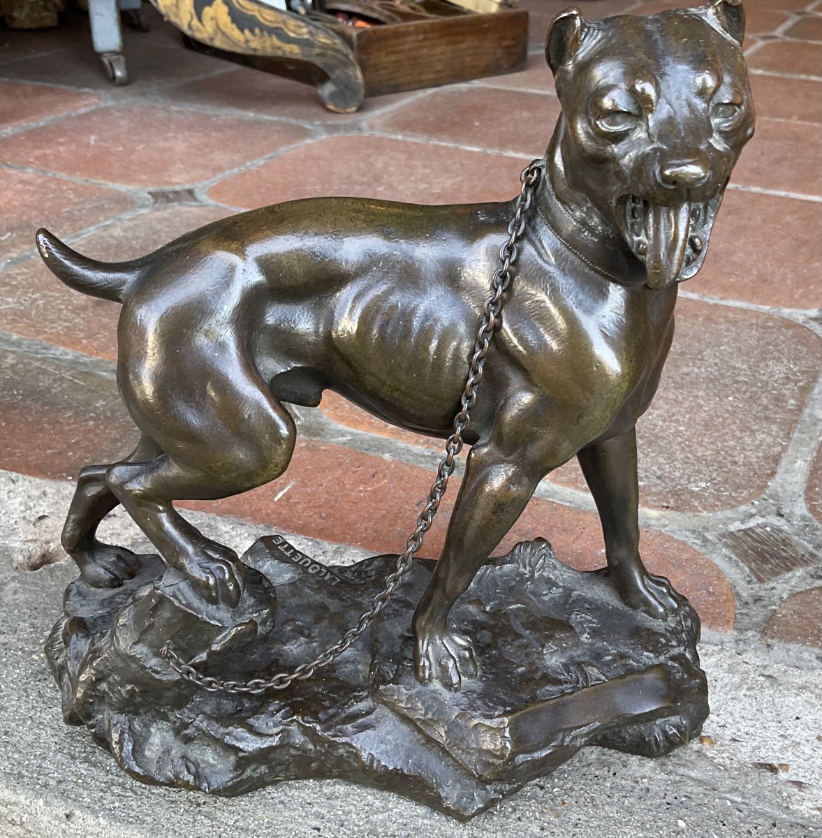 Bronze Dog On A Chain-photo-2