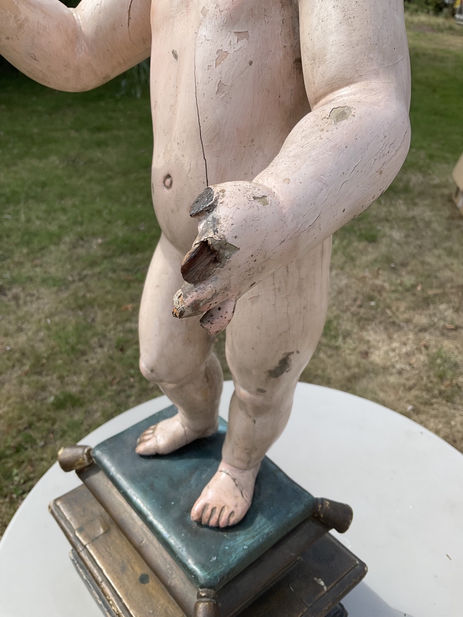 Late 17th-century Spain: Polychrome Wooden Statue Of The Child Jesus -photo-5