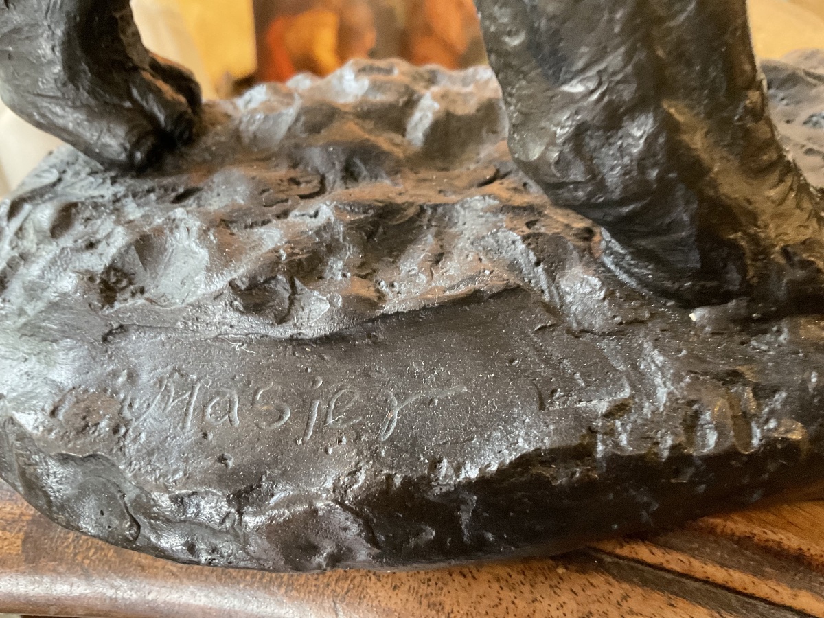 Charging Elephant, Bronze By Massier-photo-2