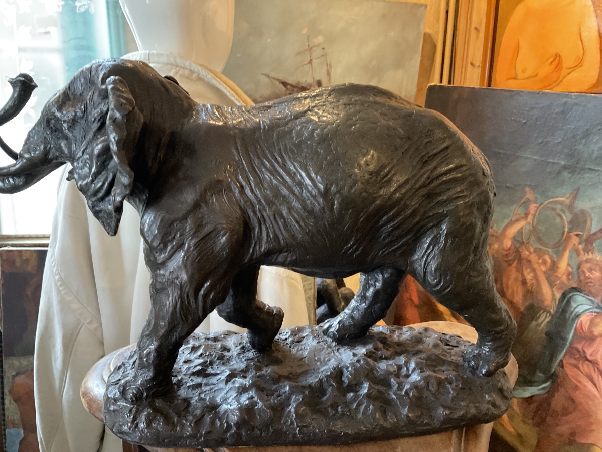 Charging Elephant, Bronze By Massier-photo-4