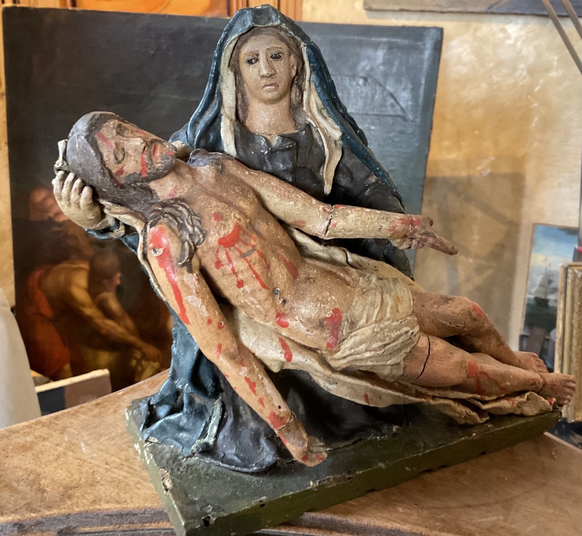 Pietà, Italy, 18th Century; Wood And Papier-mâché 