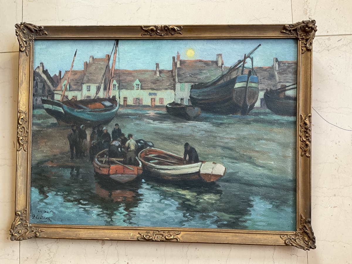 étaples, Oil On Hardboard, Signed "couteau" -photo-2