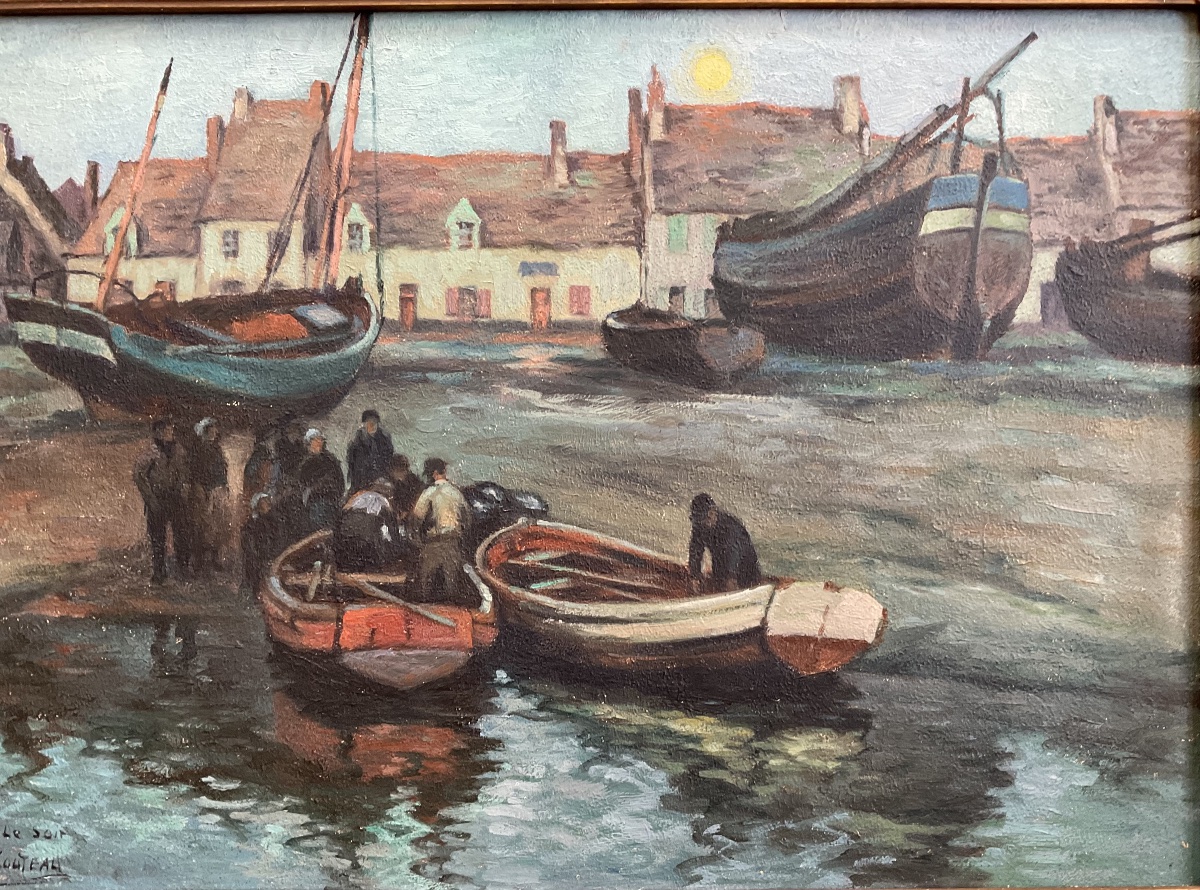étaples, Oil On Hardboard, Signed "couteau" -photo-2