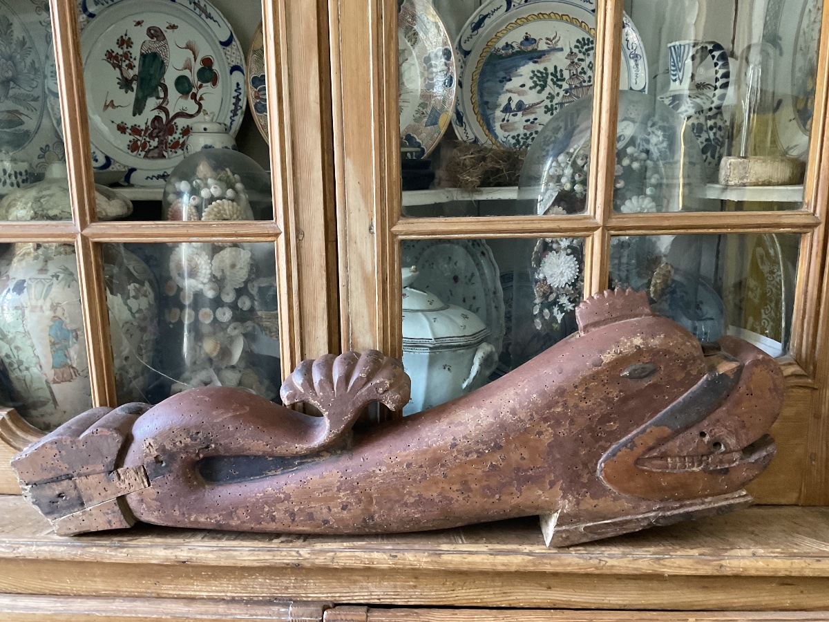 A Wooden Dolphin—a Piece From A Boat Or An Old House-photo-2