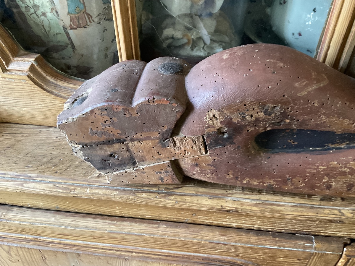 A Wooden Dolphin—a Piece From A Boat Or An Old House-photo-1
