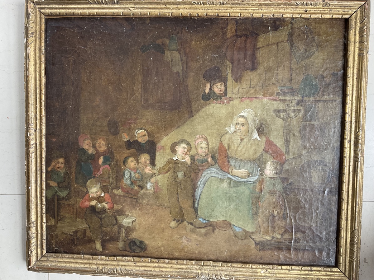 Toile XVIIIeSiecle  rentrée des écoles -photo-2