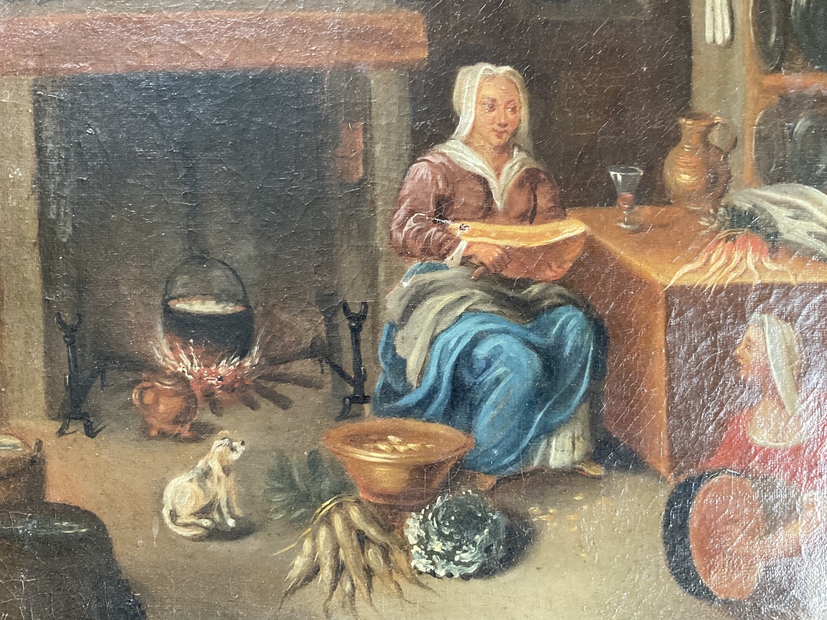 Intérieur. de cuisine flamande XVIIIE-photo-3
