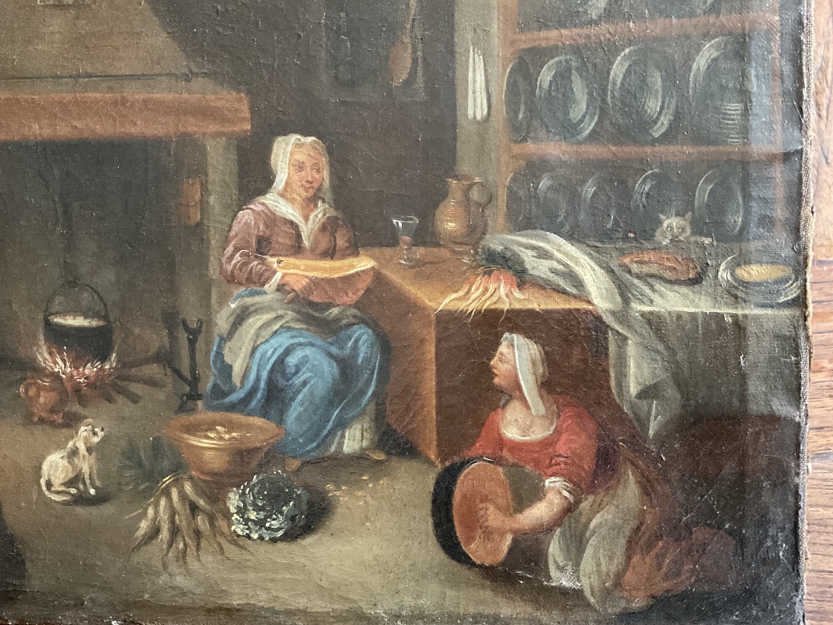 Intérieur. de cuisine flamande XVIIIE-photo-1