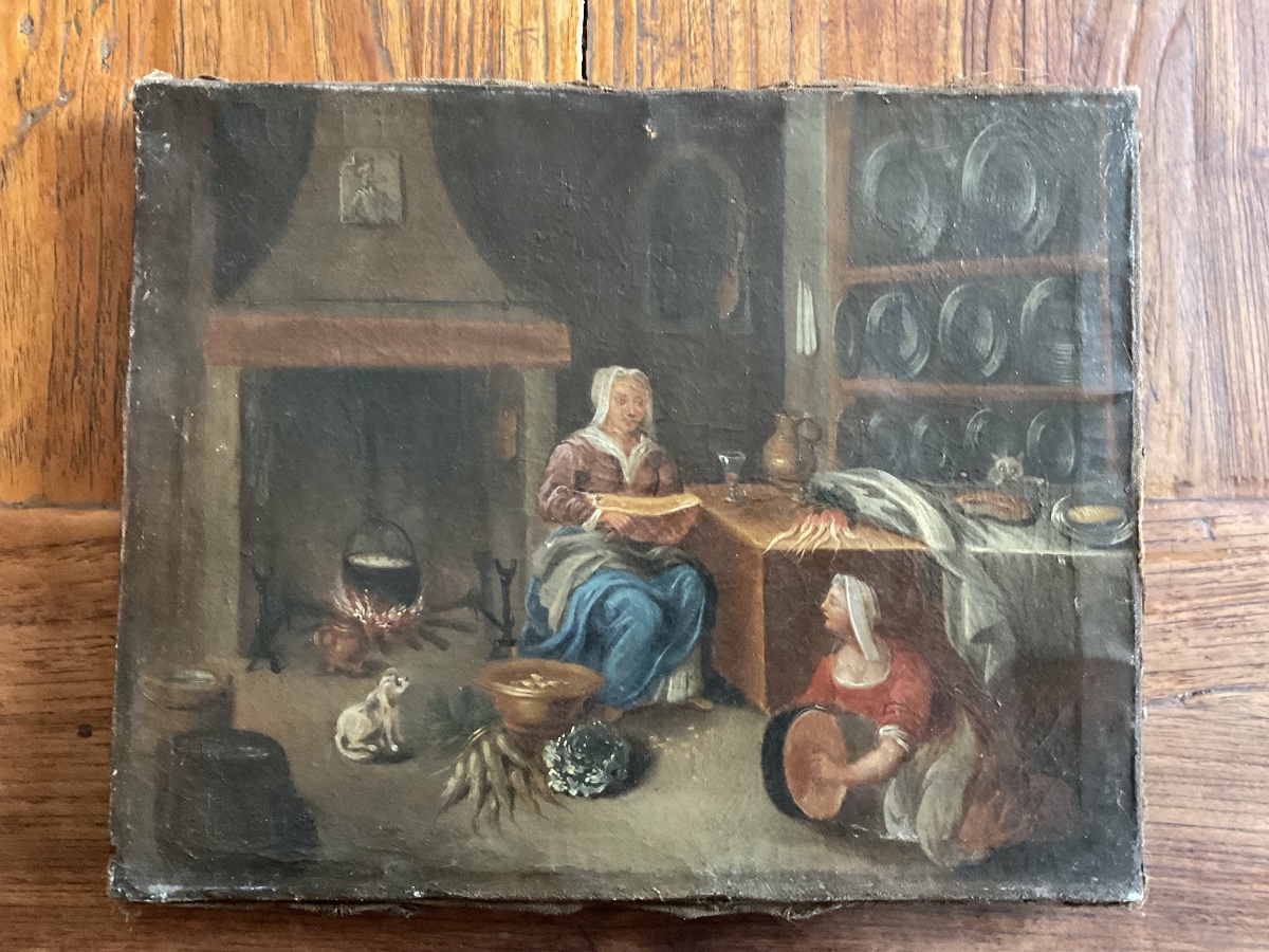 Intérieur. de cuisine flamande XVIIIE-photo-2