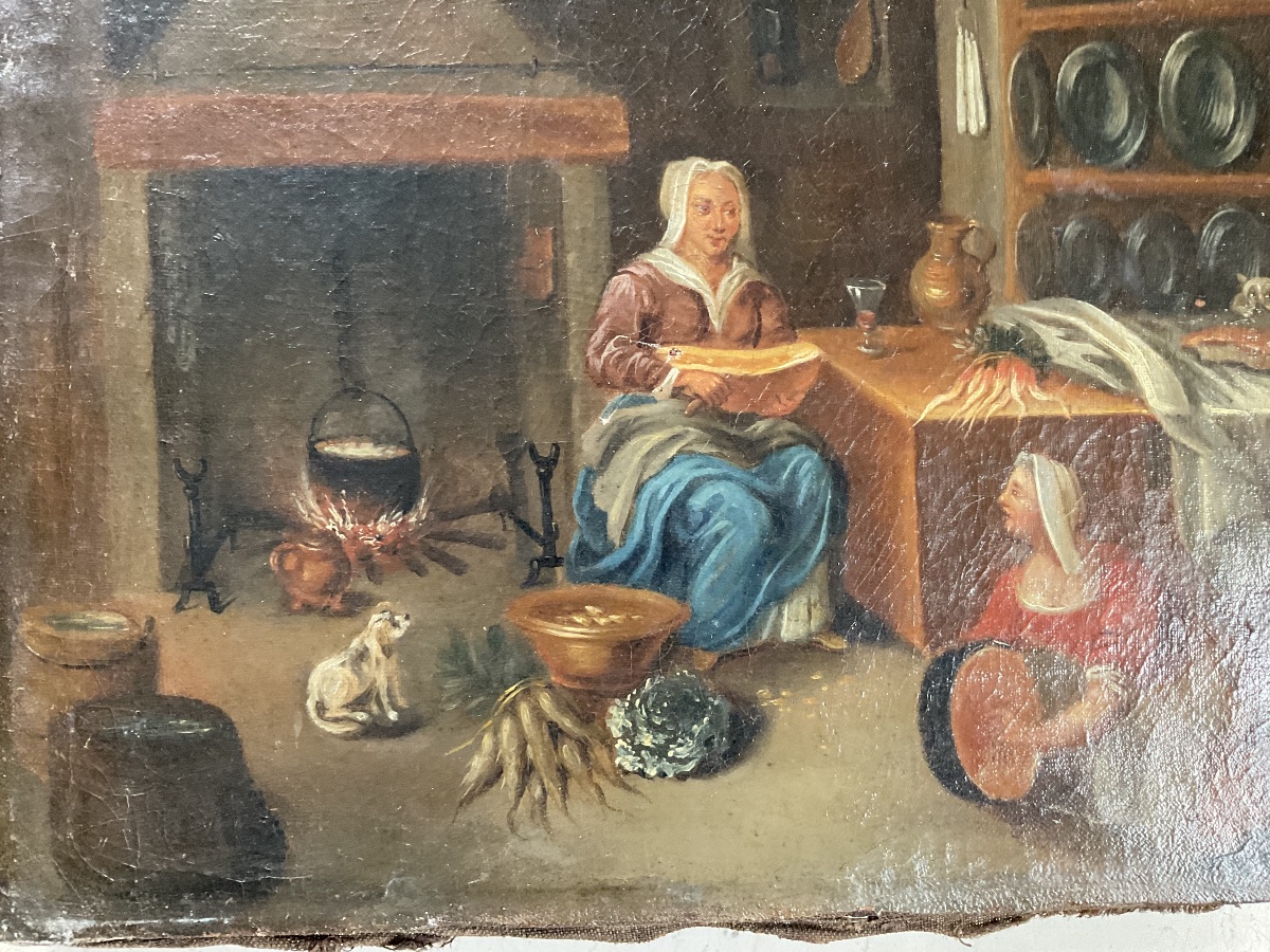Intérieur. de cuisine flamande XVIIIE-photo-4