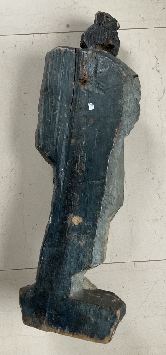 Statue femme directoire polychromie d’origine -photo-4