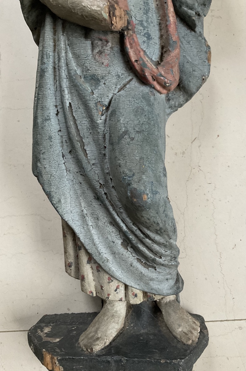 Statue femme directoire polychromie d’origine -photo-1