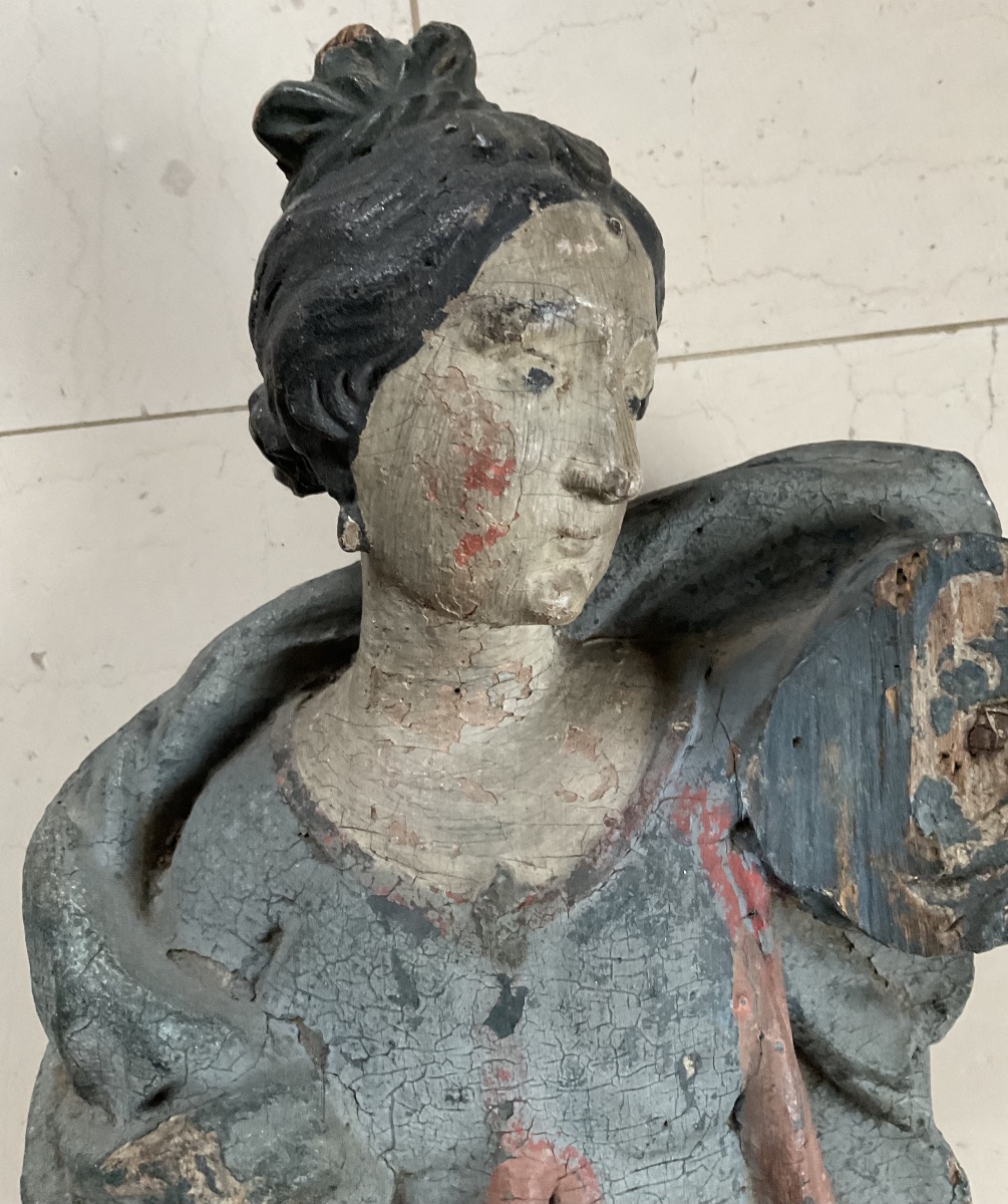 Statue femme directoire polychromie d’origine 