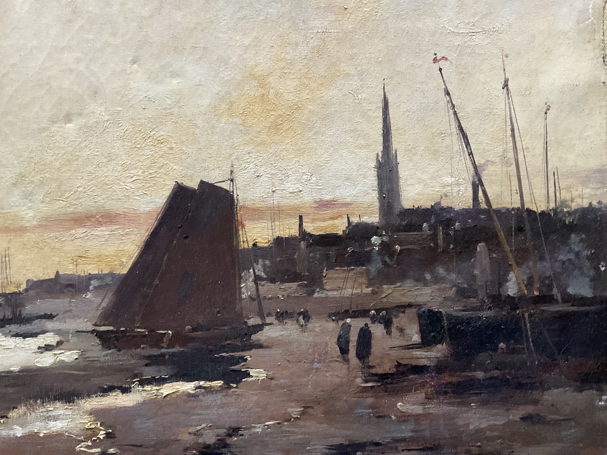 Port par Lievin huile sur toile-photo-4