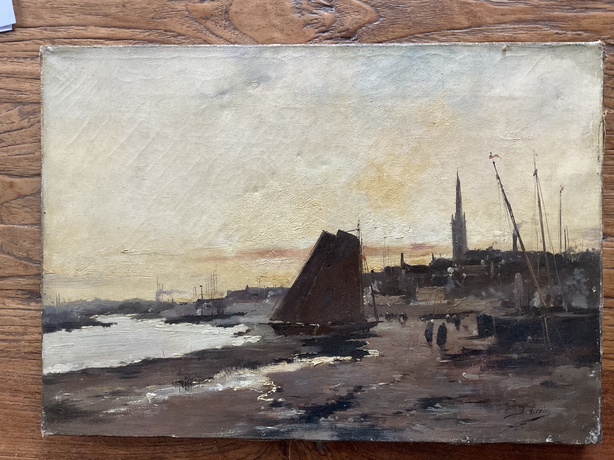 Port par Lievin huile sur toile-photo-4