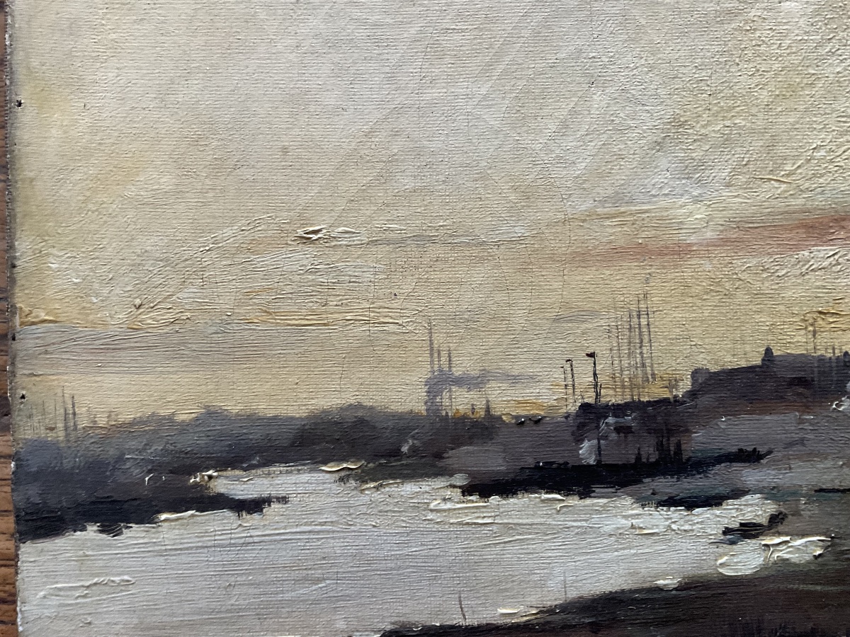 Port par Lievin huile sur toile-photo-5