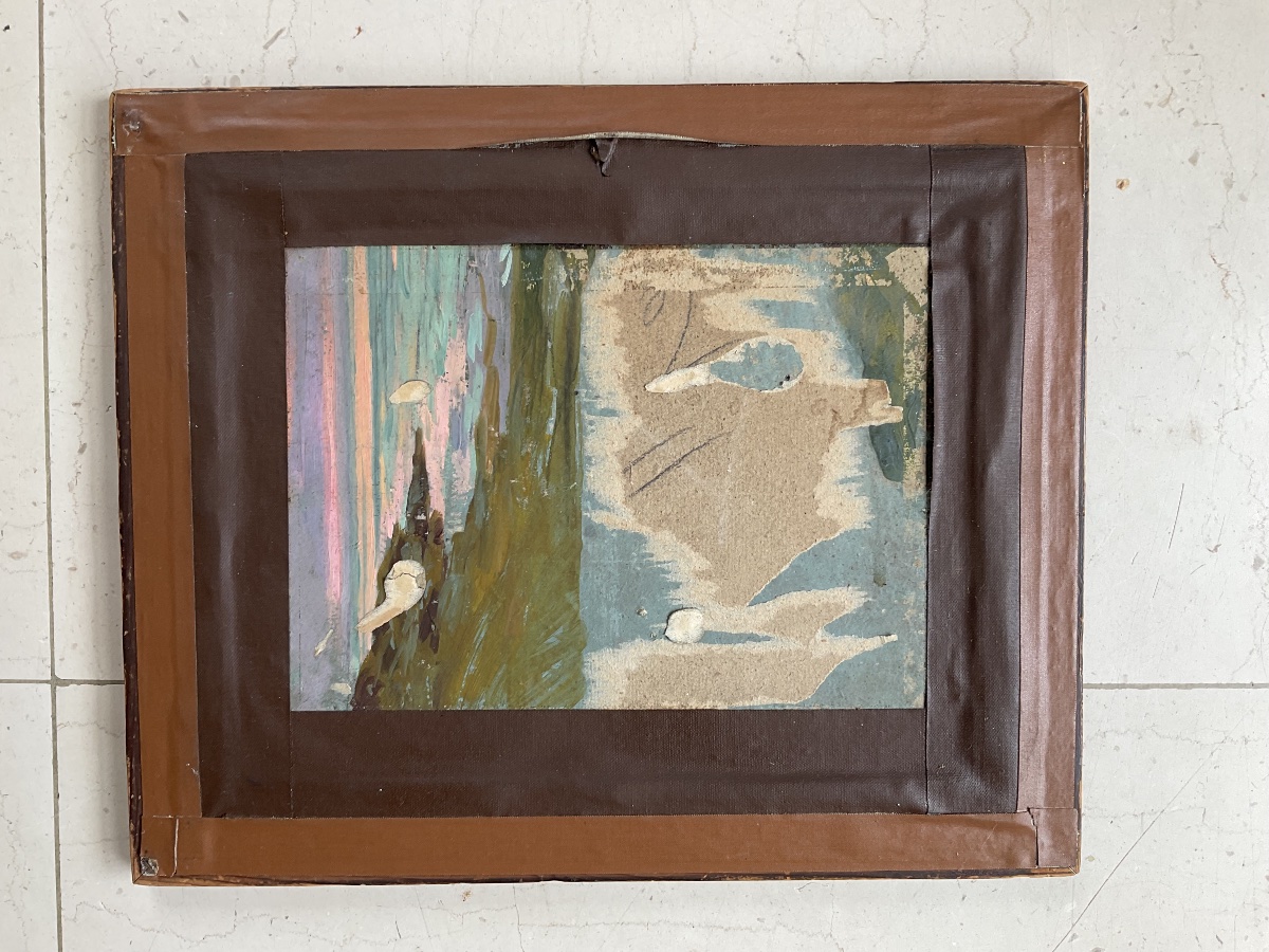 Charming Little Harbor, Oil On Cardboard, 1922-photo-1