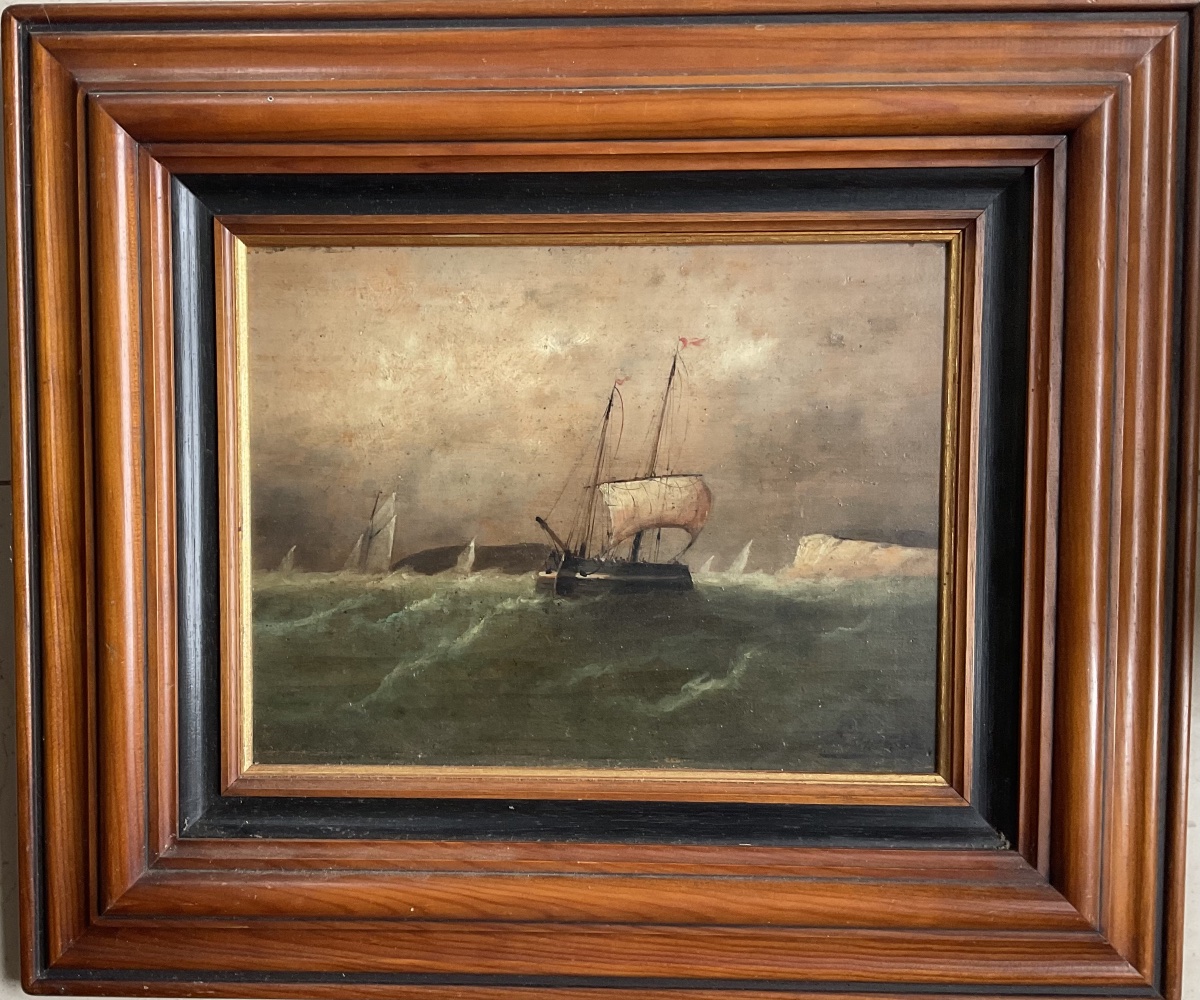 Marine huile sur panneau  signee-photo-1