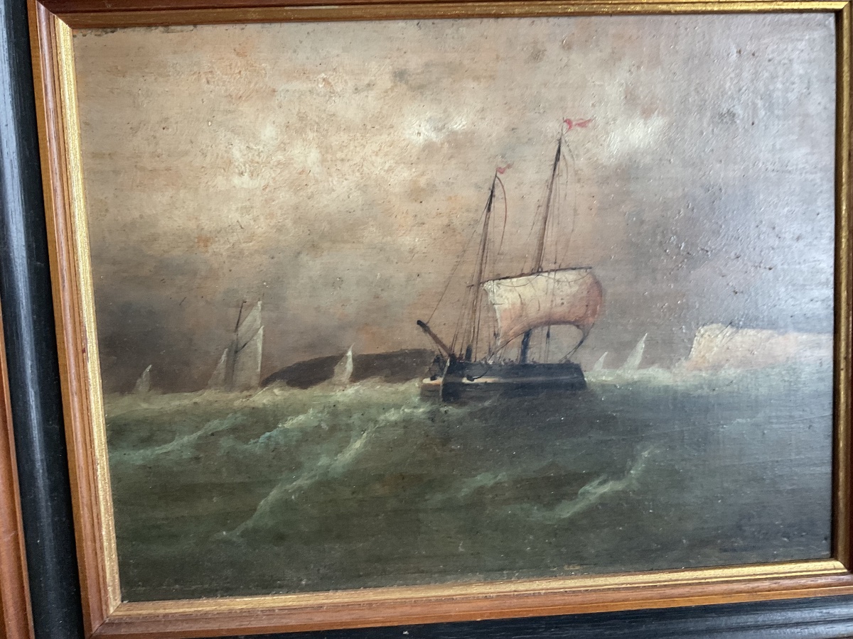 Marine huile sur panneau  signee-photo-3