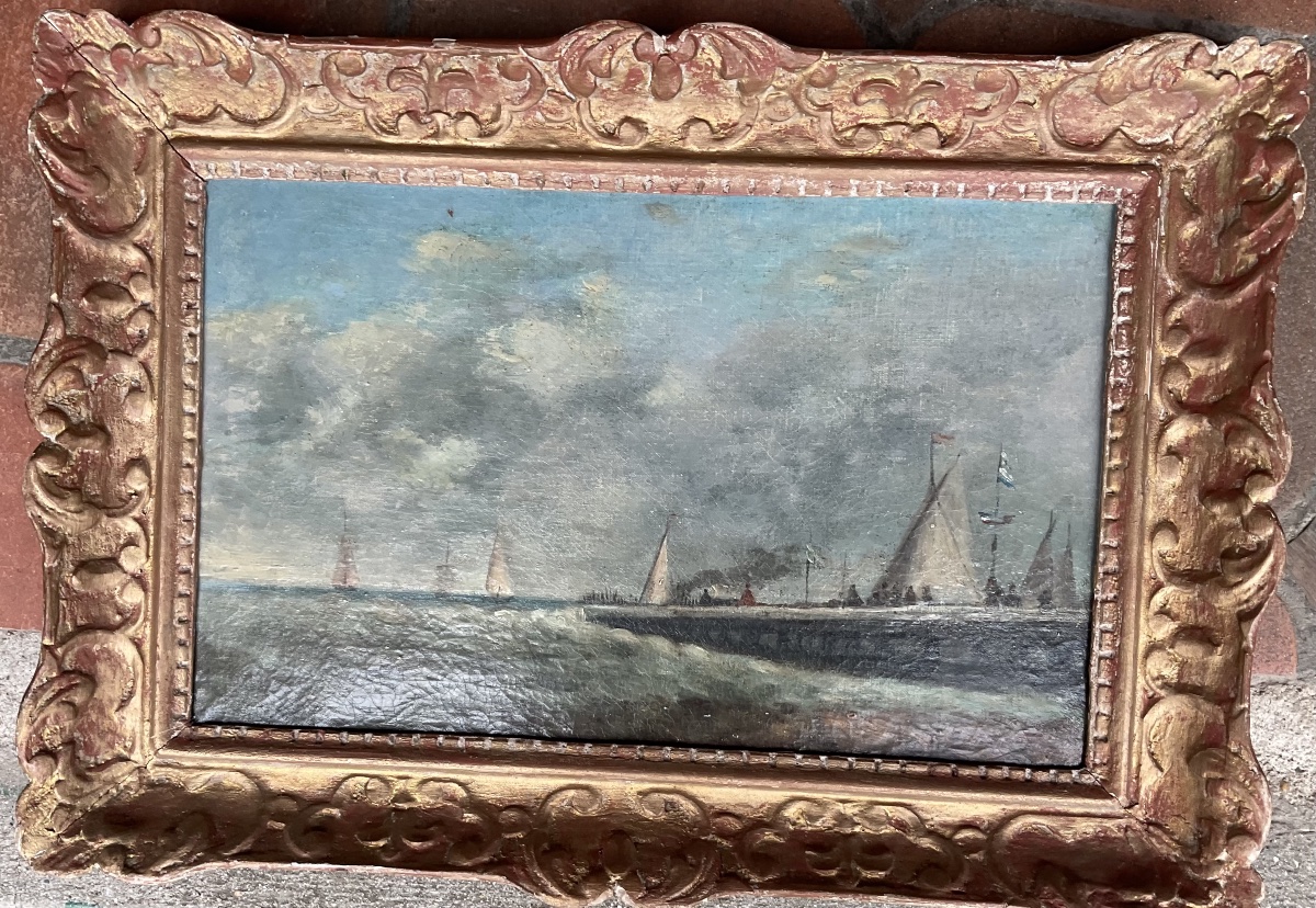 Framed Seascape Painting -photo-2