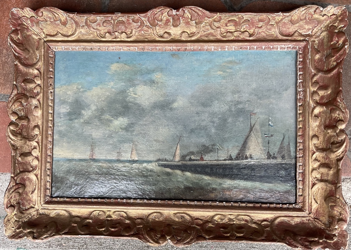 Framed Seascape Painting -photo-2