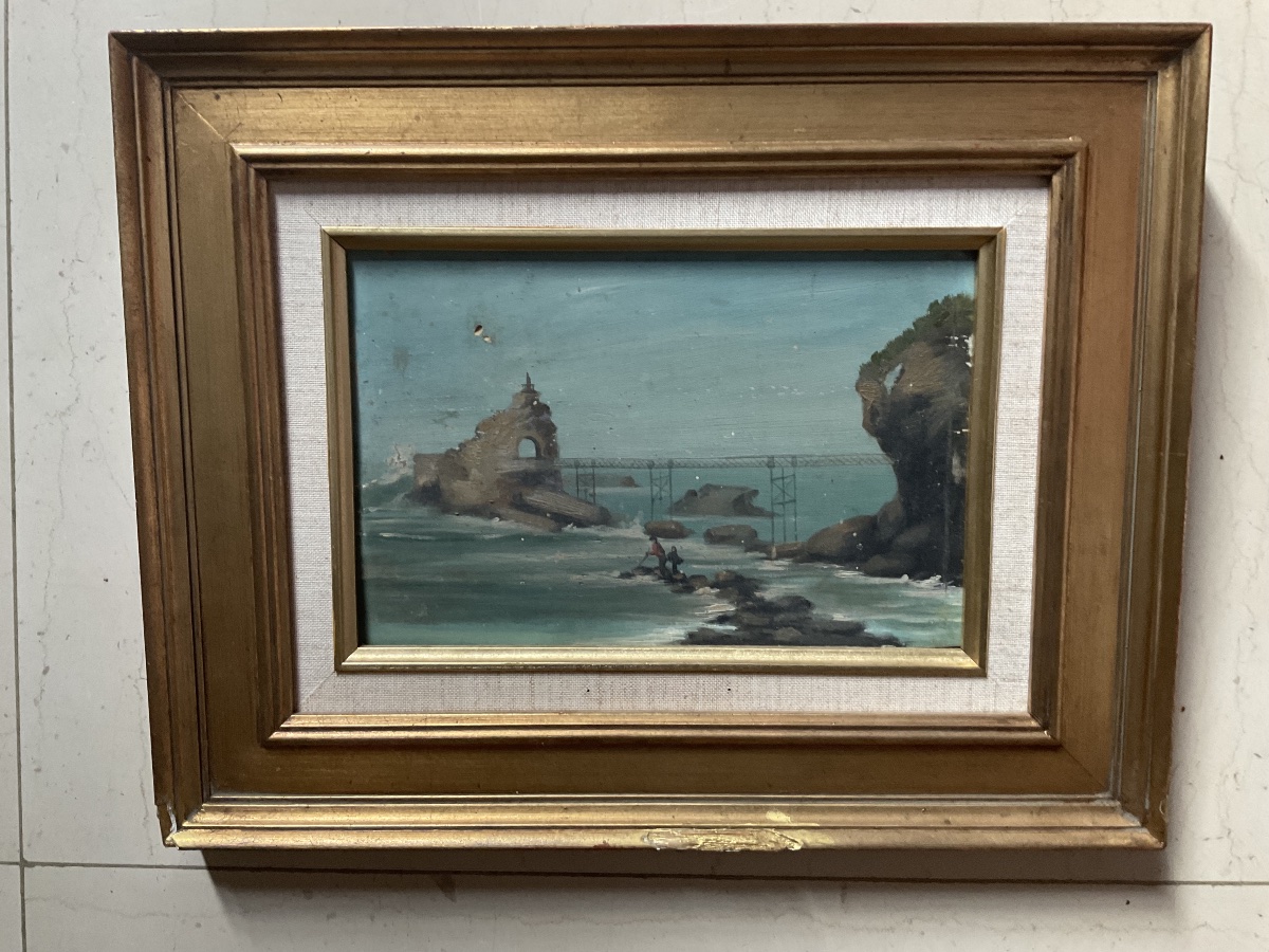 Biarritz, July 30, 1885; Oil On Wood, In Its Original Condition-photo-3
