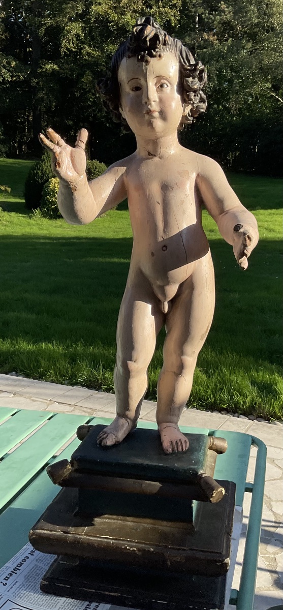 Enfant Jesus bois XVIIIe Espagne Hauteur 74cm-photo-1