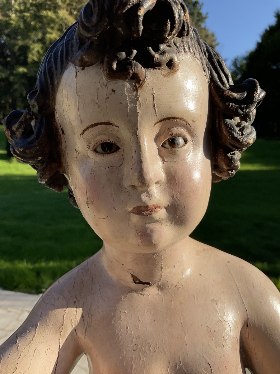 Enfant Jesus bois XVIIIe Espagne Hauteur 74cm