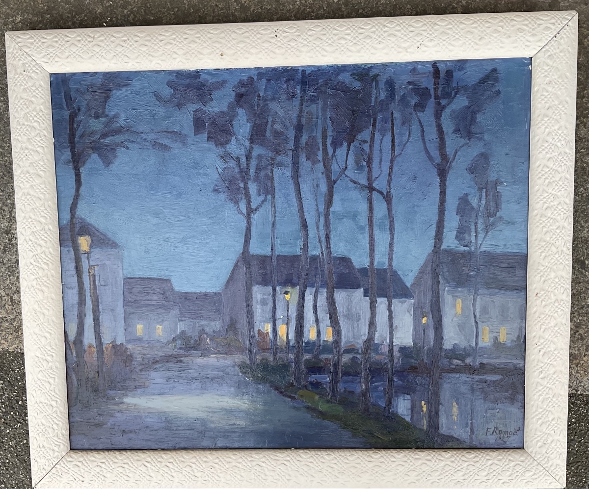 Nuit éclairée huile sur bois 1927-photo-3