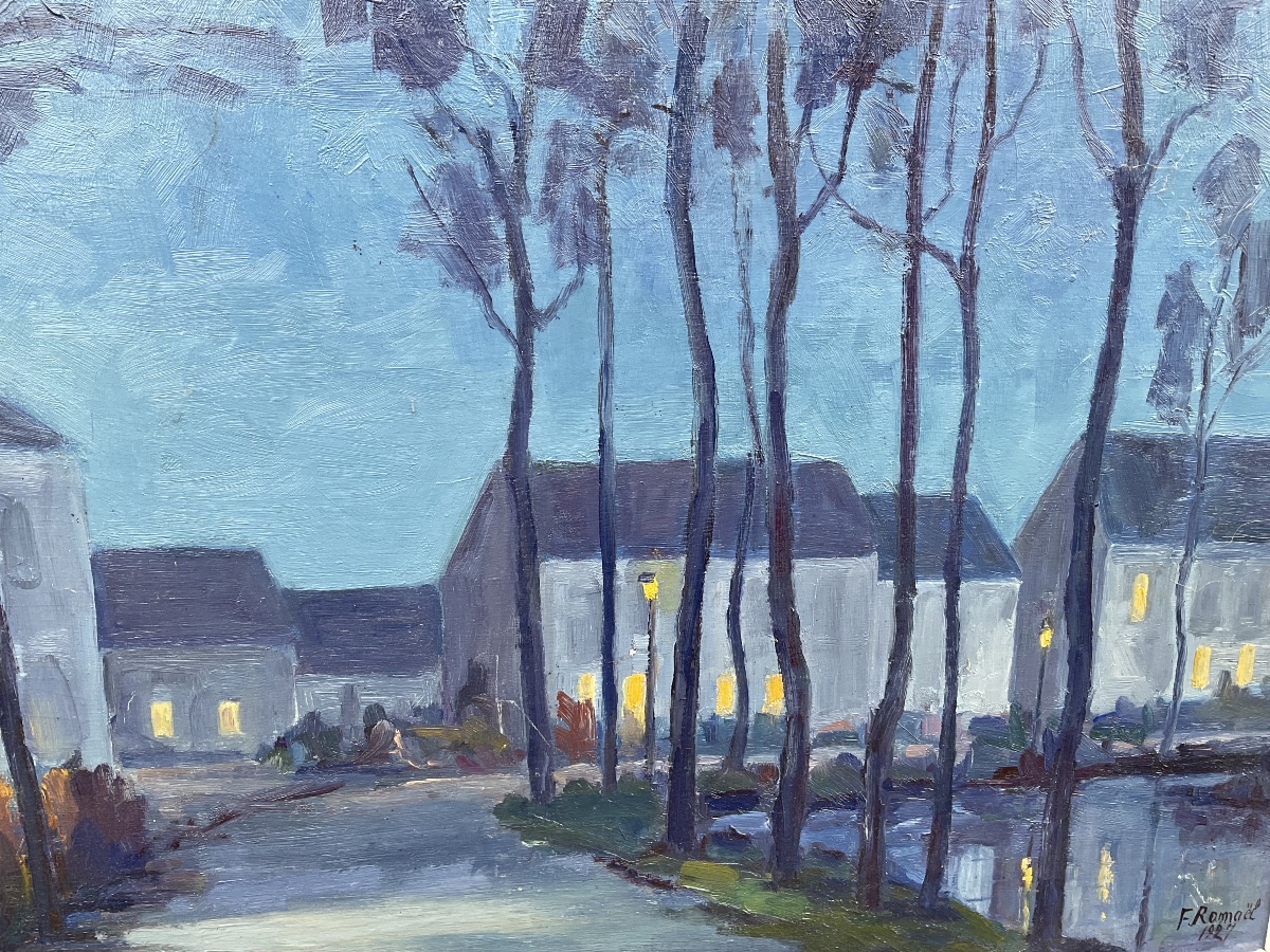 Nuit éclairée huile sur bois 1927-photo-2