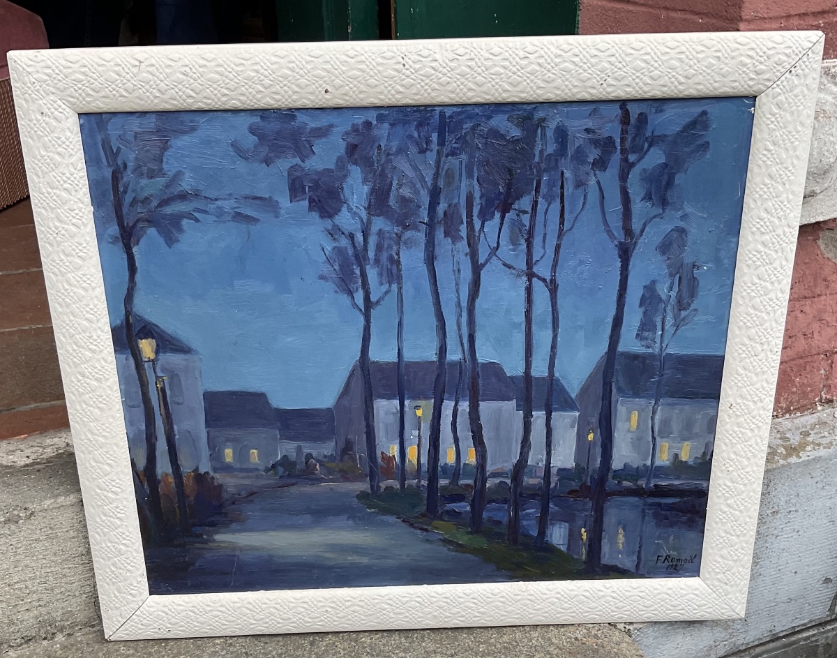 Nuit éclairée huile sur bois 1927