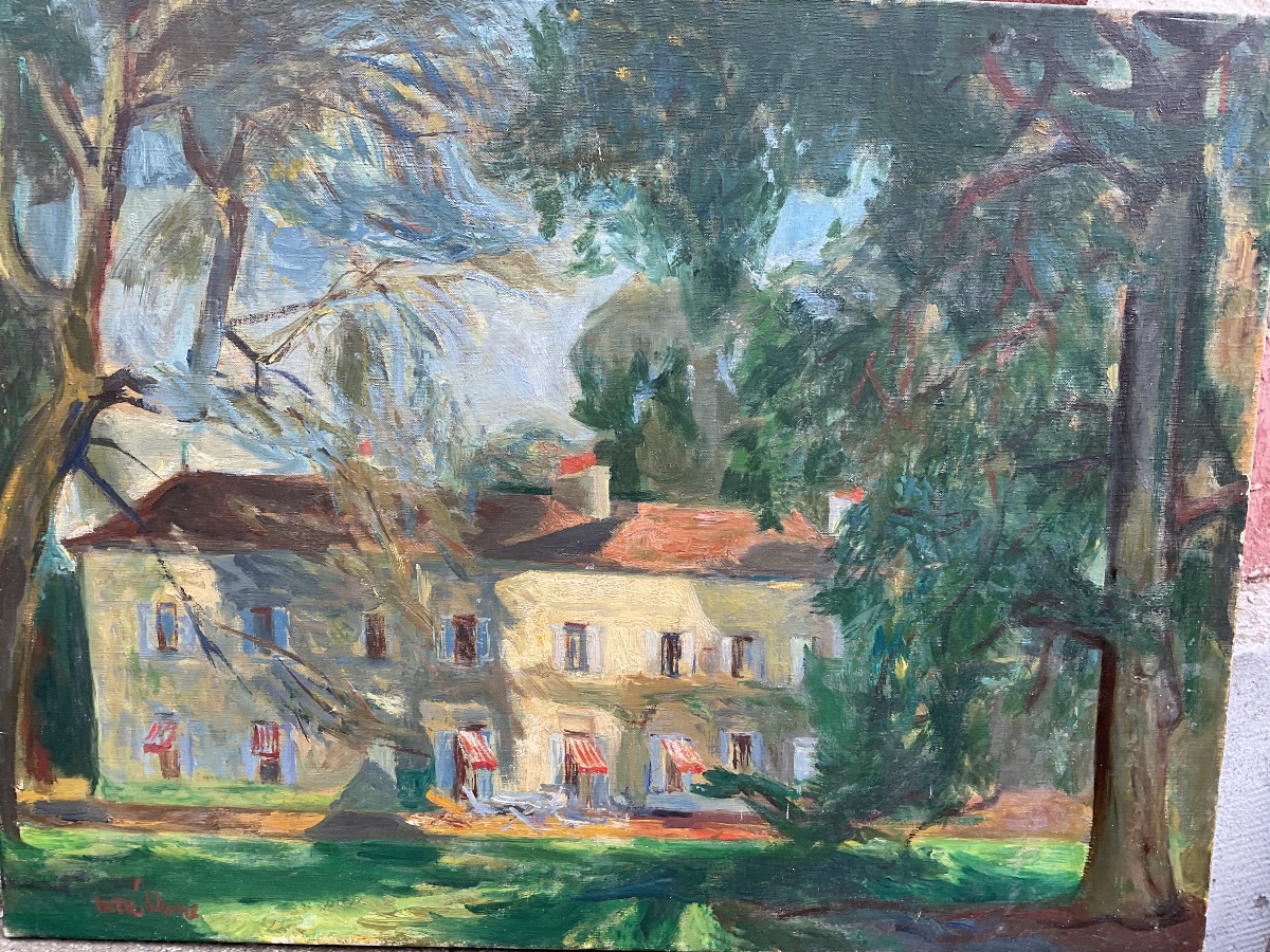 Soleil sur la façade à l’Isle Adam huile sur toile-photo-6