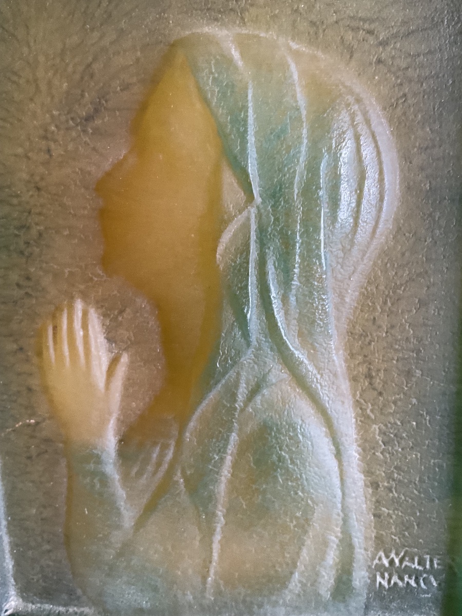 Pâte de verre vierge en prière À Walter Nancy-photo-1