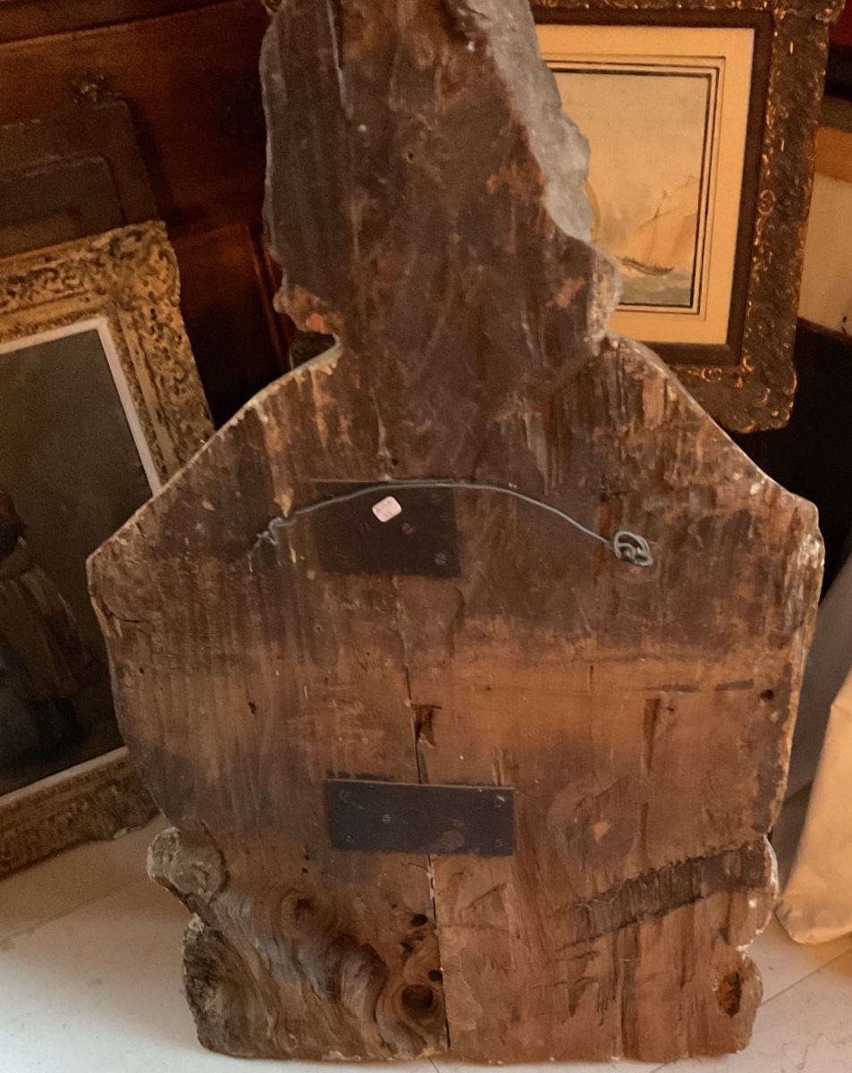 18th-century Carved Wooden Wall Sconce Set-photo-6