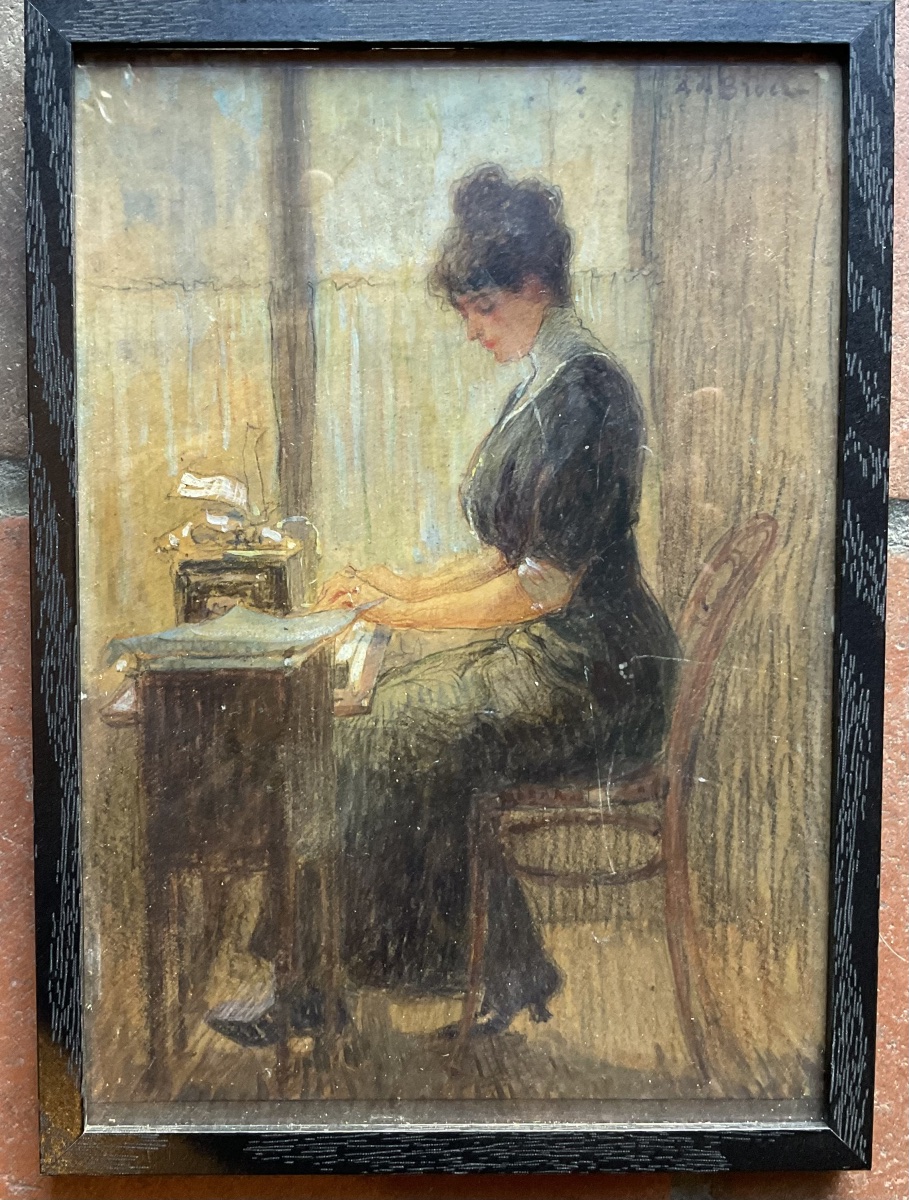 Oil On Paper By Alexis De Broca-photo-1