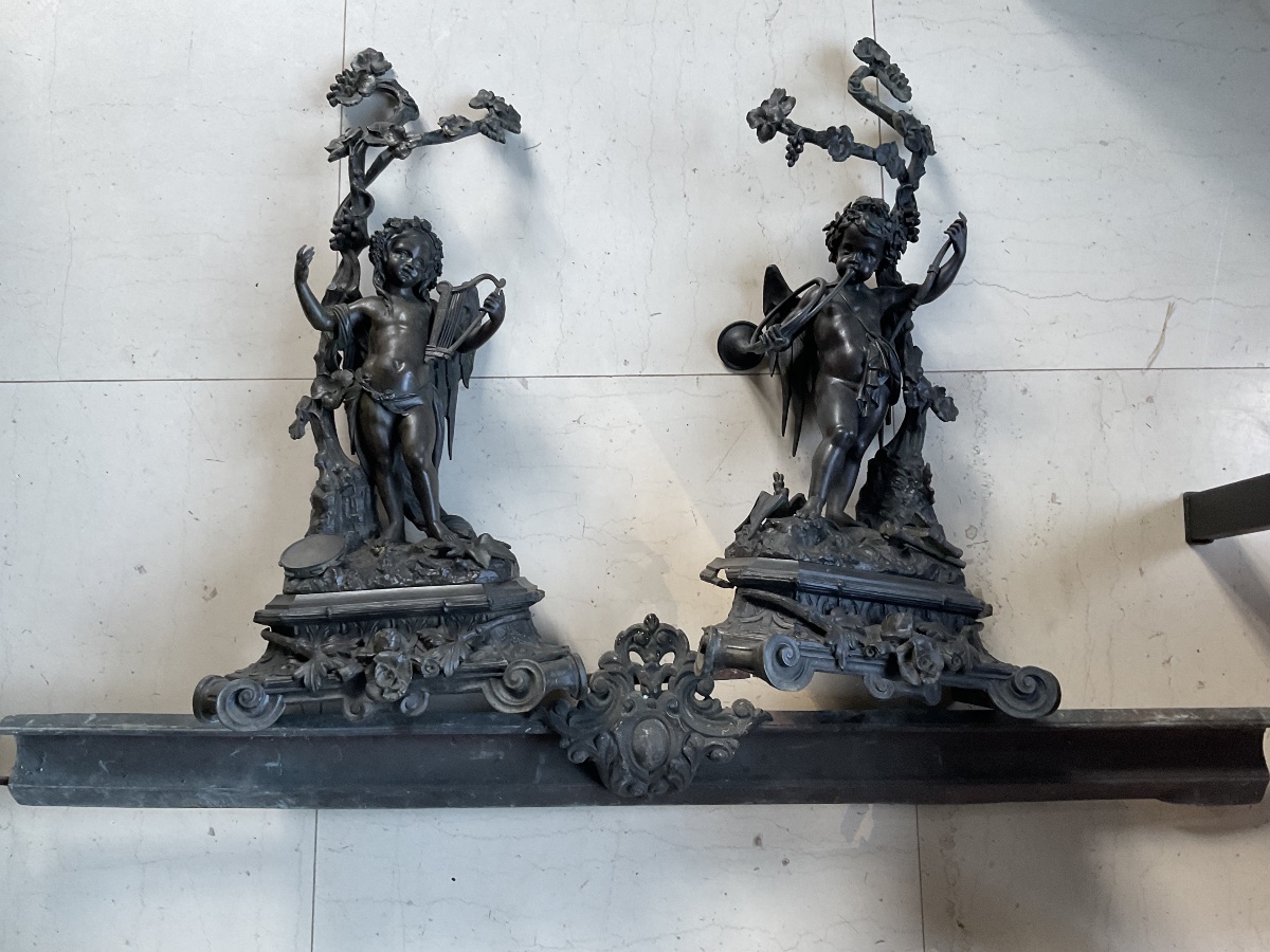 Pair Of Cherubs For A Mantelpiece, 59 Cm Tall-photo-4