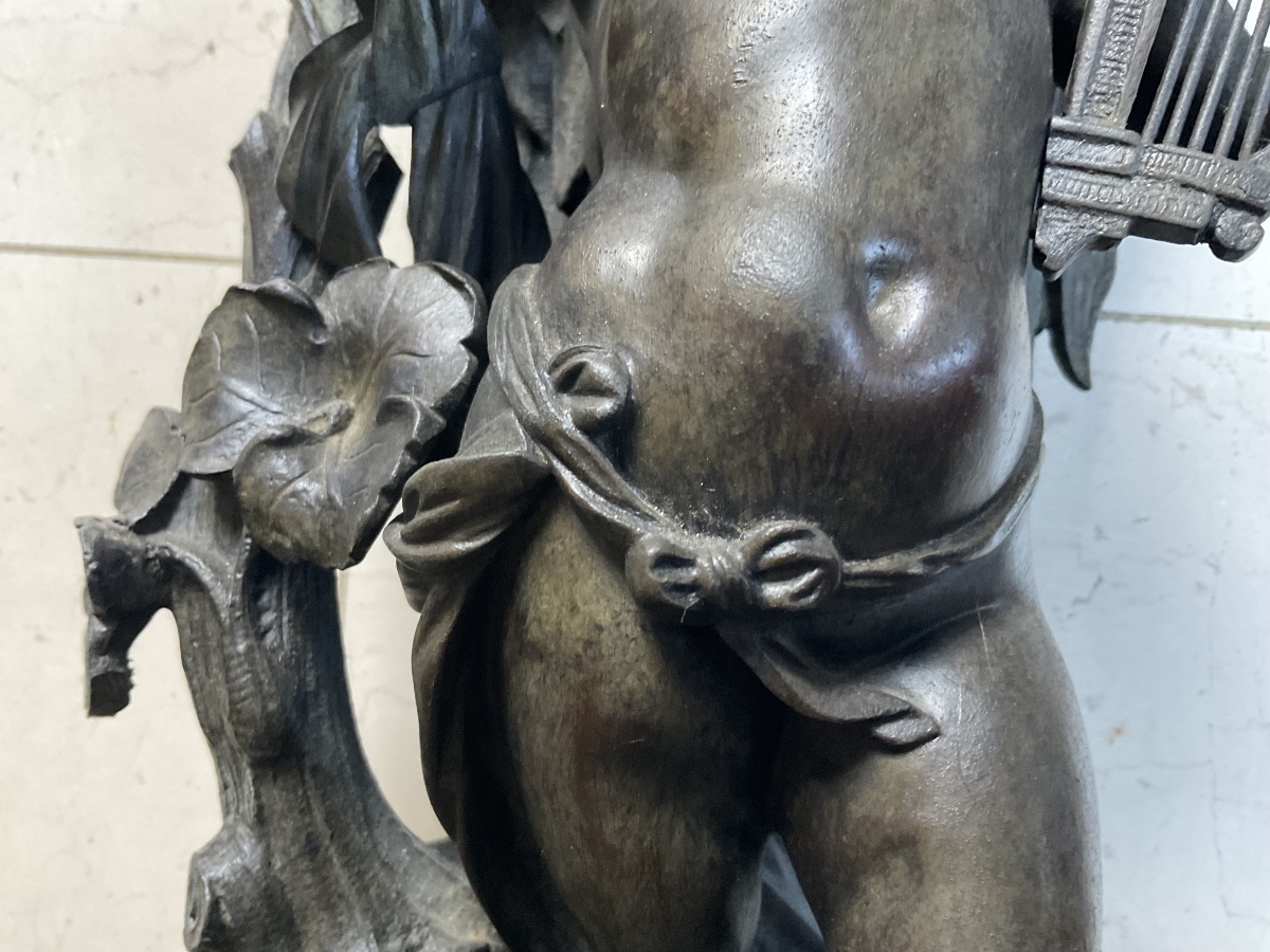 Pair Of Cherubs For A Mantelpiece, 59 Cm Tall-photo-5