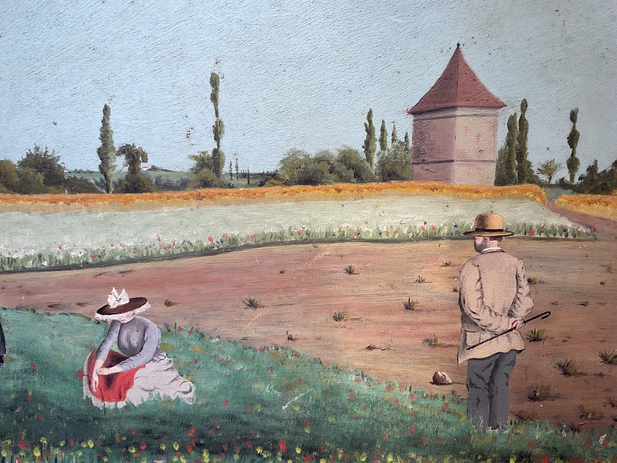 A Naive Painting Of The Lord Of The Manor On His Estate-photo-2