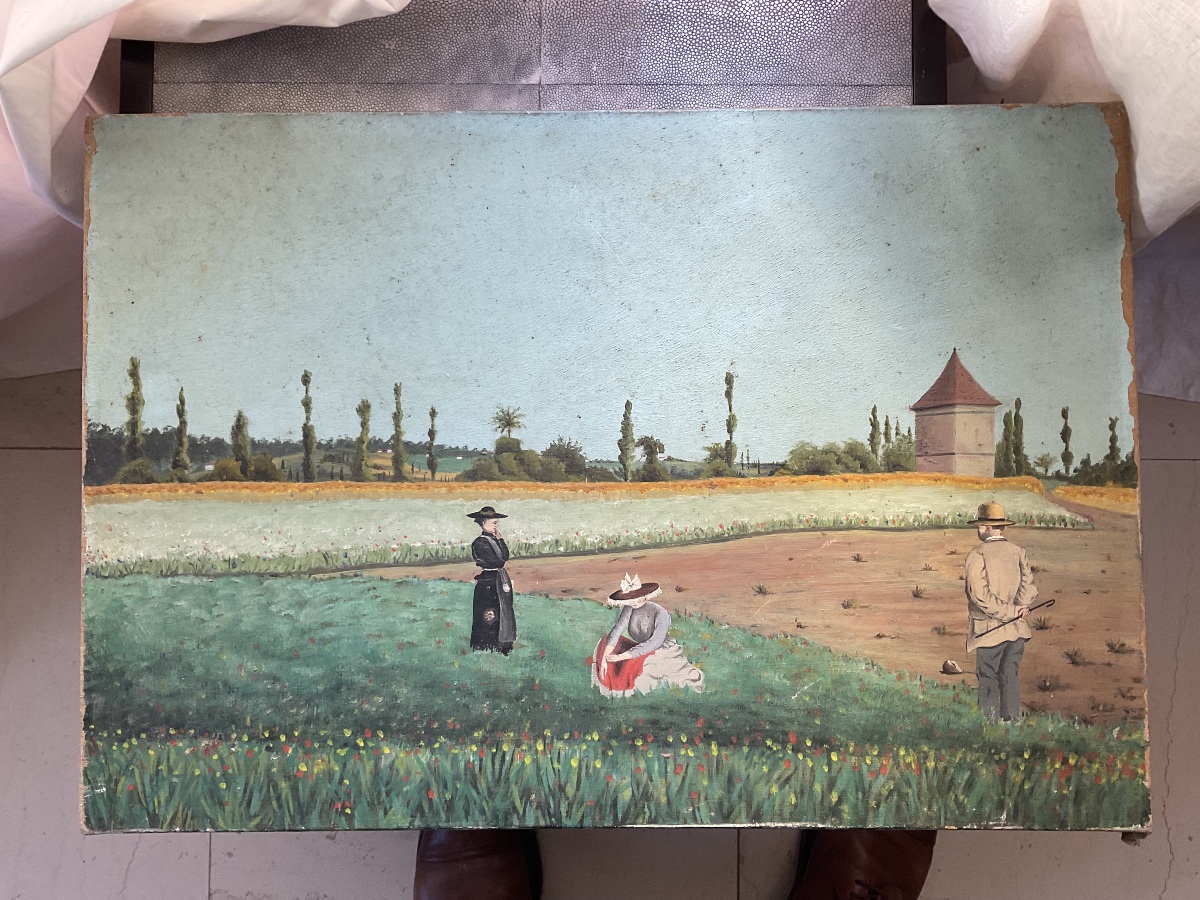 A Naive Painting Of The Lord Of The Manor On His Estate-photo-3