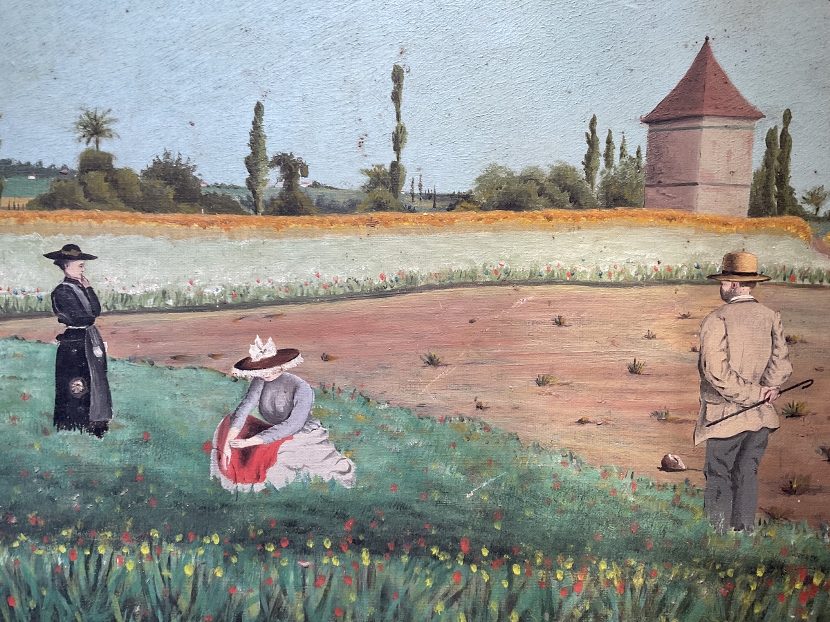 A Naive Painting Of The Lord Of The Manor On His Estate-photo-1