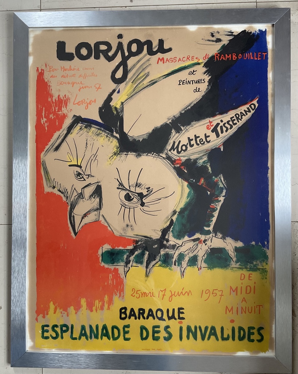 Affiche sous cadre dédicacée B Lorjou1957-photo-2
