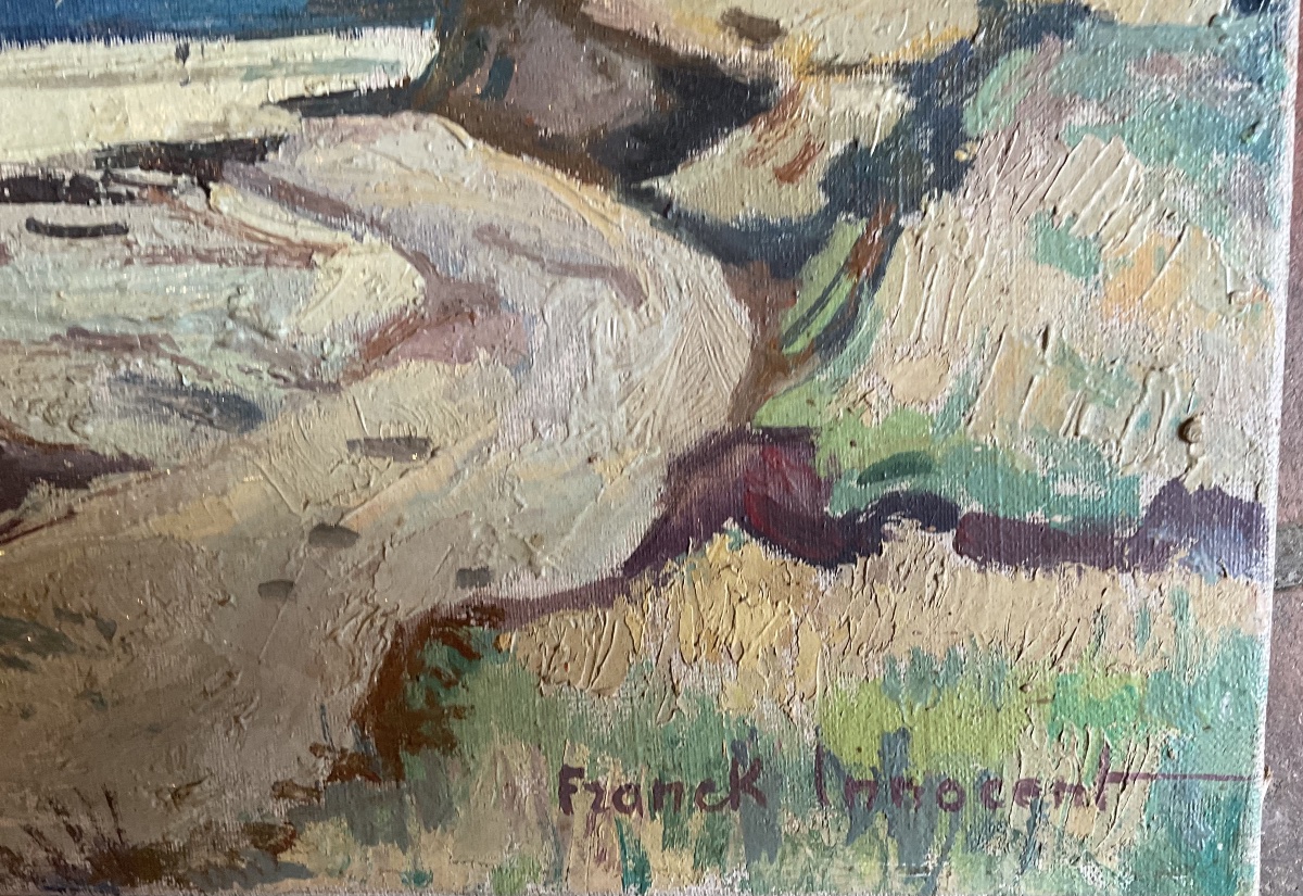 Frank Innocent Beach Scene Canvas-photo-3
