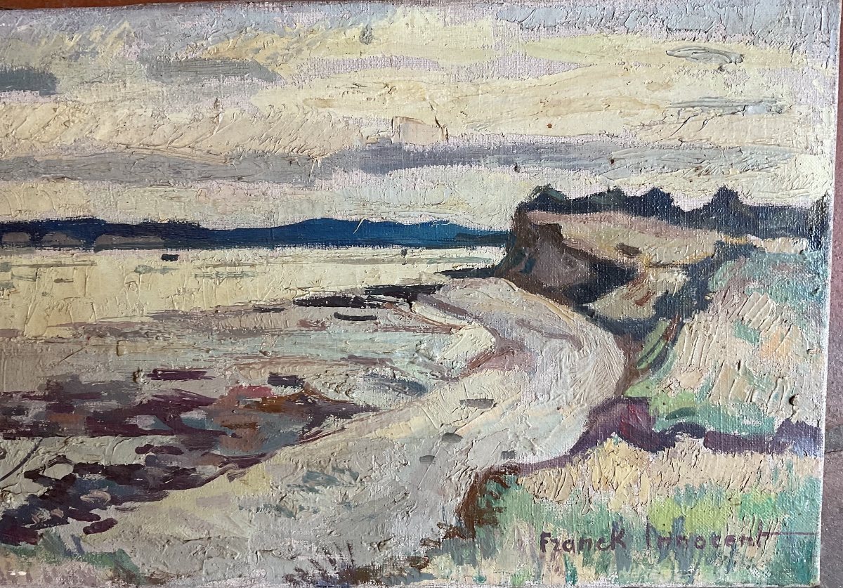 Frank Innocent Beach Scene Canvas-photo-4