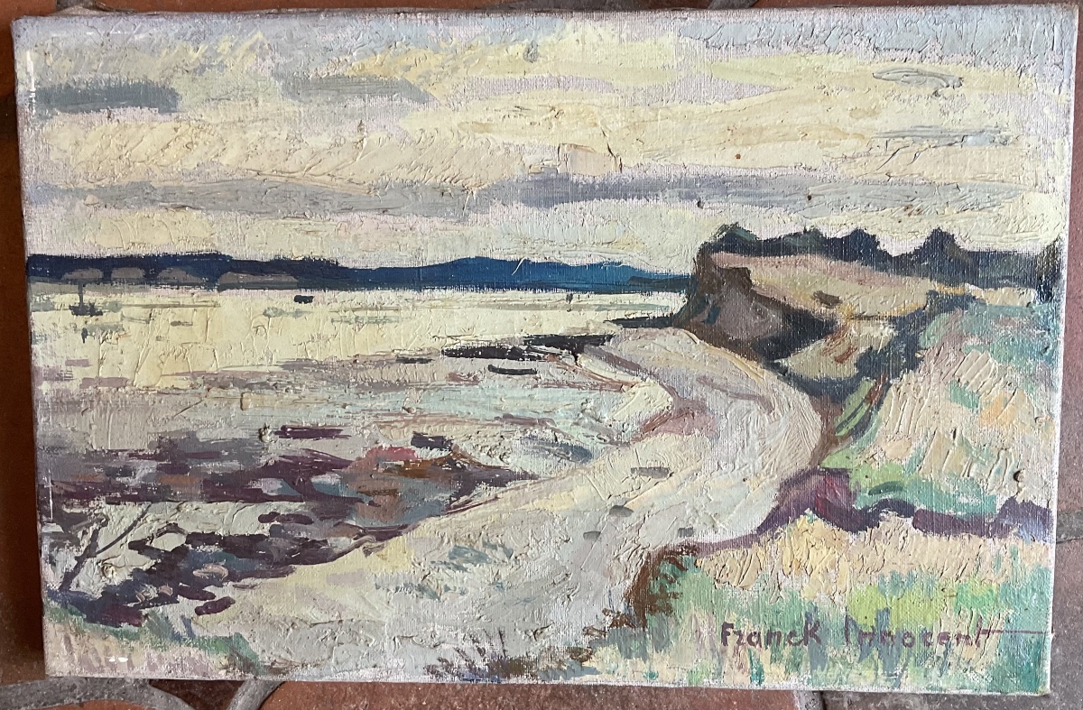 Frank Innocent Beach Scene Canvas-photo-1